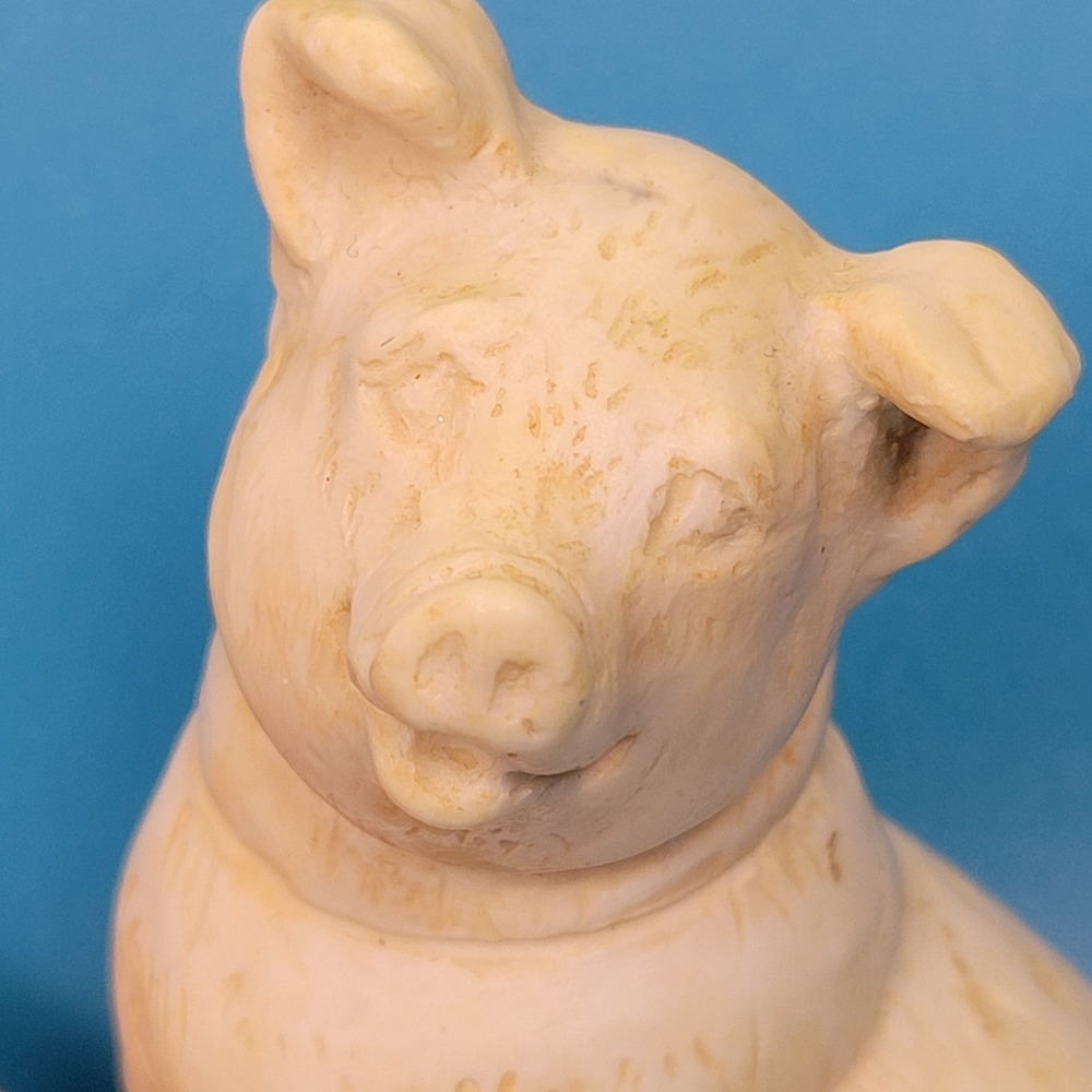 Vintage Hen-Feathers Happy Pig‎ Hog Figurine Fiberstone Resin Stone 3" Whimsical - Picture 2 of 9